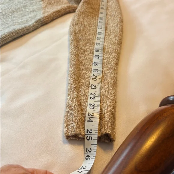 CAbi Tilt Cardigan Cotton Blend Oversized Sweater Tan and Gray XXS - Picture 14 of 15